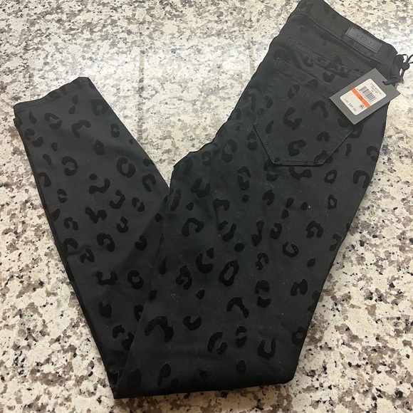 NWT Dkny Women's Black Animal Leopard Print Stretch Casual Skinny Jeans Size 26 - Picture 4 of 5